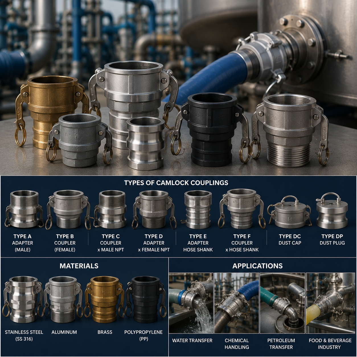 Camlock Couplings: A Quick Guide to Types, Materials, and Applications
